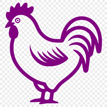 A simple line drawing of a farm animal in full body pose.
