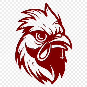 A digital illustration of a domesticated bird's head, suitable for farm-themed designs.