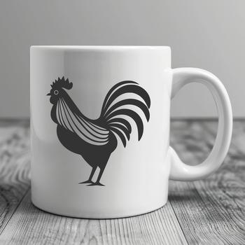 A detailed illustration of a farm animal's full body, depicting a chicken in a realistic pose.