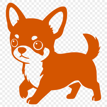 An outline drawing of a Chihuahua for digital use.