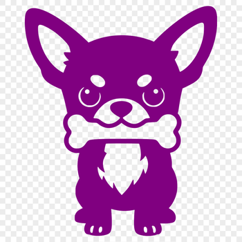 A small Chihuahua breed dog in a simple outline format.