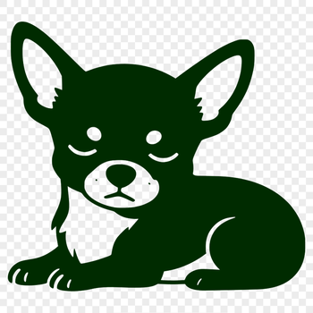 Small dog breed silhouette in vector format, ideal for cutting machine designs and DIY projects.