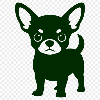 A small dog breed illustration in simple outline form.