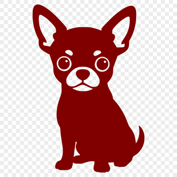A small dog breed illustration with simple lines and shapes, suitable for cutting machine designs.