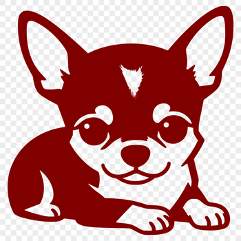 Vector illustration of a chihuahua in outline form for graphic design and crafting projects.