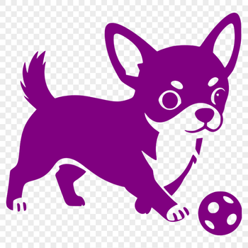 A small breed dog, a Chihuahua, in a simple vector illustration.