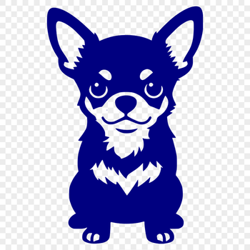An SVG silhouette of a Chihuahua dog.