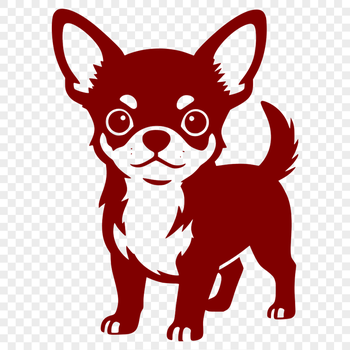 A digital illustration of a Chihuahua in SVG design.