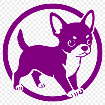 An illustration of a Chihuahua in scalable graphics (SVG) format.