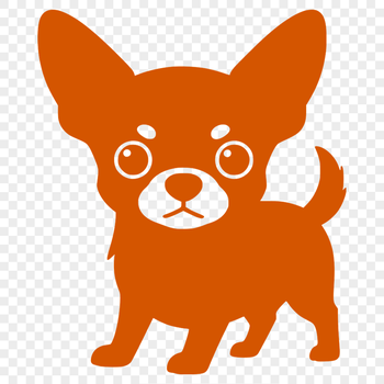 A small dog breed, the Chihuahua, depicted in a simple vector graphic.