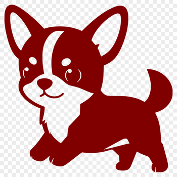 A digital illustration of a small breed dog, specifically a Chihuahua, in vector format.