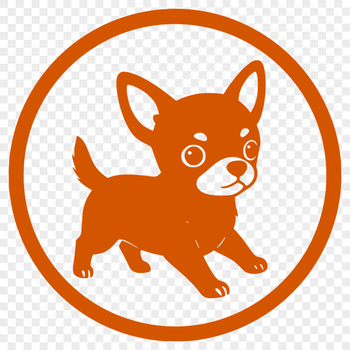 A digital illustration of a small Chihuahua dog in silhouette vector format.