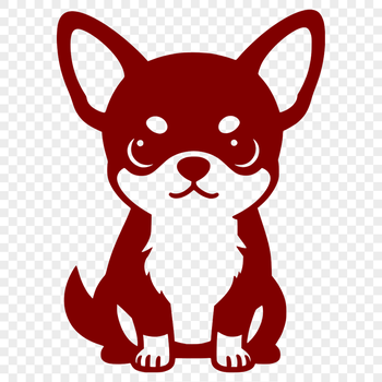 A digital illustration of a Chihuahua as a cut file suitable for various cutting machines.