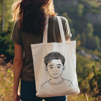 A young boy's portrait designed as vector art for digital and print use.