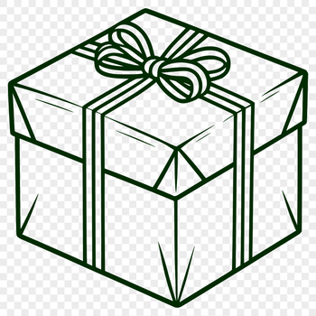 A minimalist 3D vector representation of a gift box with a lid.