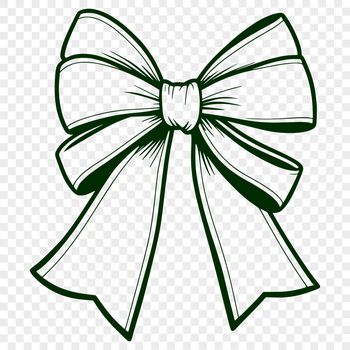 A simple illustration of a colorful bow tied with ribbon.
