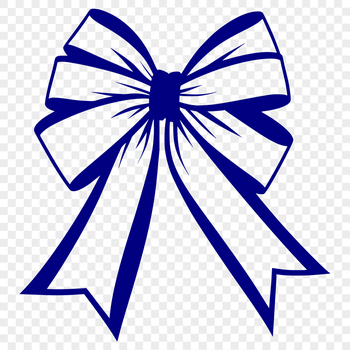 A decorative bow made up of loops and curves, ideal for gift wrapping or crafting.