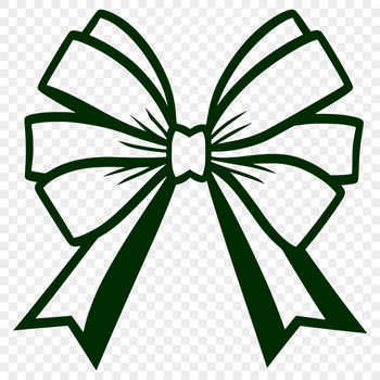 A decorative bow clip art symbol used in various designs including Christmas and birthday themes.