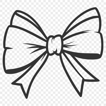 Simple bow clip art vector design element for crafting and design projects.