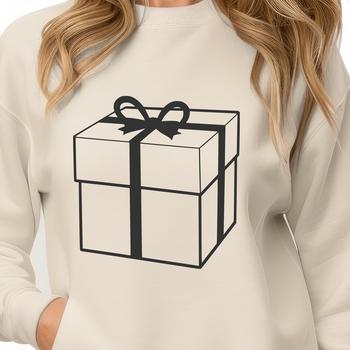 A simple white gift box with a lid, suitable for various applications such as digital crafting and vector design.