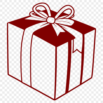 A simple white gift box with a rectangular shape, suitable for vector art designs.