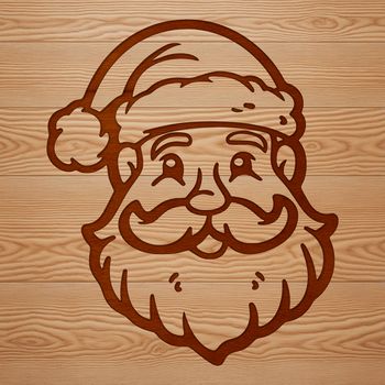 A headshot of a smiling Santa Claus wearing a red hat and coat.