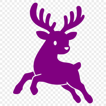 A festive Christmas animal silhouette featuring a reindeer.