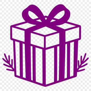 Wrapped Gift Design A wrapped gift box with a bow on top, suitable for commercial or personal use as a cutting file or stencil.