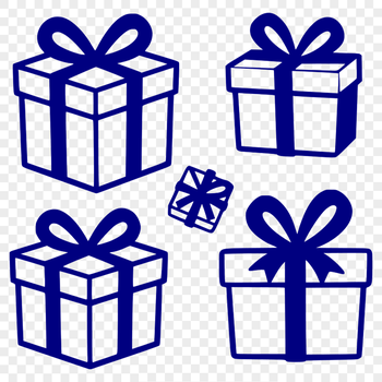 SVG Gift Design for Commercial or Personal Use Illustrative gift box with ribbon and bow, ready for commercial or personal use as a vector art design.