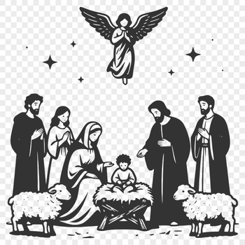 A traditional Christmas nativity scene featuring a baby Jesus and the three wise men.