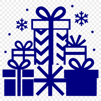 A minimalist illustration of a wrapped present with a bow on top, ideal for DIY projects and digital designs.