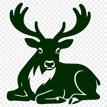 A vector illustration of a reindeer in the winter landscape, perfect for Christmas decorations or holiday crafts.