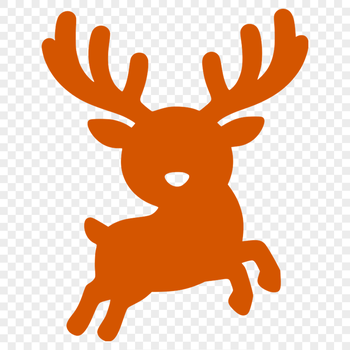 A detailed illustration of a reindeer in silhouette form, suitable for various graphic design applications.