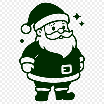 A classic illustration of Santa Claus in a red coat and hat, suitable for Christmas designs.