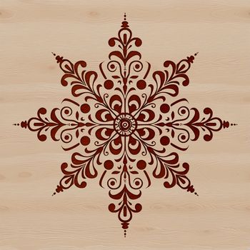A delicate 2D snowflake design made up of intricate geometric shapes and patterns.