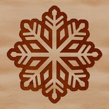 A intricately designed snowflake vector graphic with six symmetrical arms.