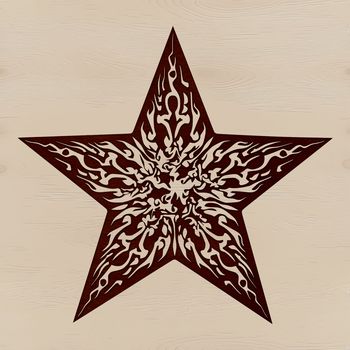 A stylized star illustration with ornate details, suitable for Christmas or Xmas decorations.