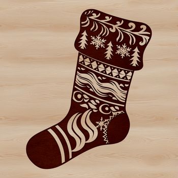 A traditional Christmas stocking with a simple design, suitable for various uses including vector art and clip art.