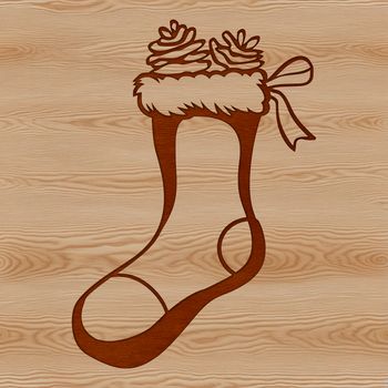 Christmas stocking vector illustration designed for digital crafting and design projects.