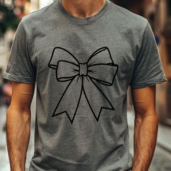 A colorful, decorative bow made up of intertwined loops and curves.
