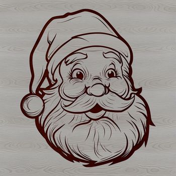 Illustration of Santa Claus in traditional Christmas attire.