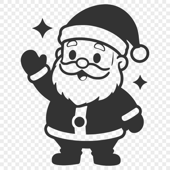 An SVG design of the iconic figure of Father Christmas with a joyful expression.