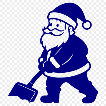 Vector graphic of Father Christmas in a simple, outline design suitable for various applications.