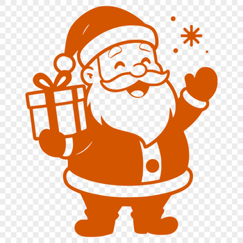 A vector illustration of a jolly Christmas figure in traditional attire.