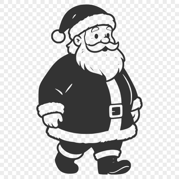 A vector illustration of Santa Claus in a festive Christmas outfit.
