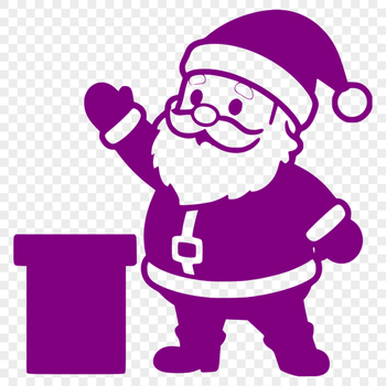 A digital illustration of a jolly Santa Claus in festive attire.