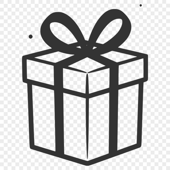 A stylized illustration of a gift box with a decorative lid, suitable for commercial or personal use.
