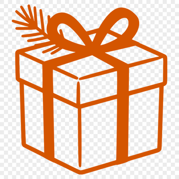 A stylized illustration of a gift box with a ribbon and bow, suitable for digital cutting machines and crafting projects.