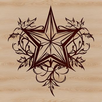 A delicate, ornate star design in vector format, suitable for various applications.
