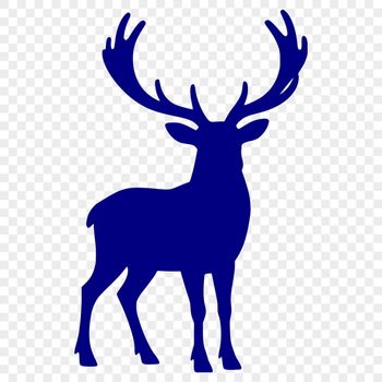 A detailed silhouette of a reindeer, suitable for various craft and design projects.